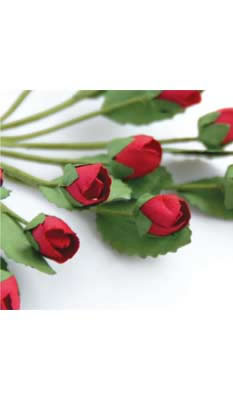 Zva Creative - Bulk Flowers  144 Elegant Rose Buds 6mm  Classic Red   (sold individually)