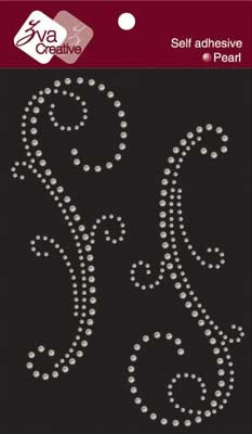 Zva Creative - Pearl Symmetrical Flourishes A - White  (sold in 3's)