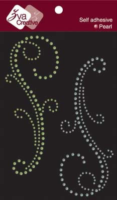 Zva Creative - Pearl Symmetrical Flourishes A - Soft Blue/Lime  (sold in 3's)