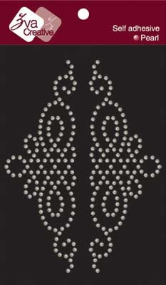 Zva Creative - Pearl Symmetrical Flourishes B - White  (sold in 3's)