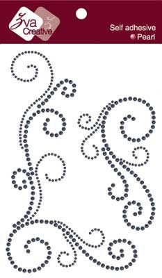 Zva Creative - Pearl Double Flourishes A - Night Blue  (sold in 3's)