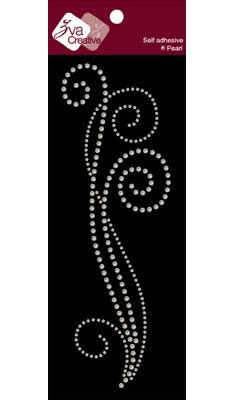 Zva Creative - Pearl Long Flourishes I - White  (sold in 3's)