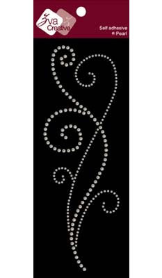 Zva Creative - Pearl Long Flourishes II - White  (sold in 3's)