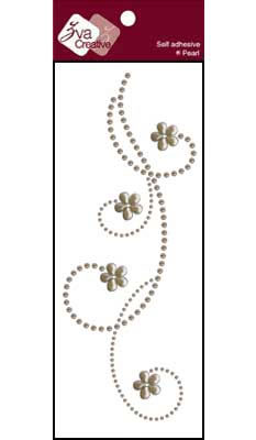 Zva Creative - Pearl Long Flourishes III - Taupe  (sold in 3's)