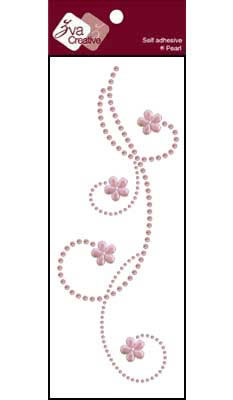 Zva Creative - Pearl Long Flourishes III - Soft Pink  (sold in 3's)