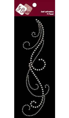 Zva Creative - Pearl Long Flourishes V - White  (sold in 3's)