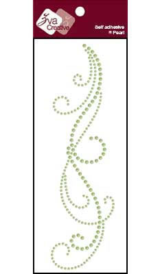 Zva Creative - Pearl Long Flourishes V - Lime  (sold in 3's)