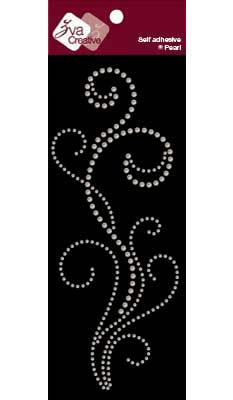 Zva Creative - Pearl Long Flourishes VI - White  (sold in 3's)