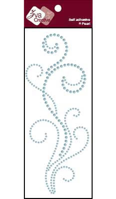 Zva Creative - Pearl Long Flourishes VI - Soft Blue  (sold in 3's)
