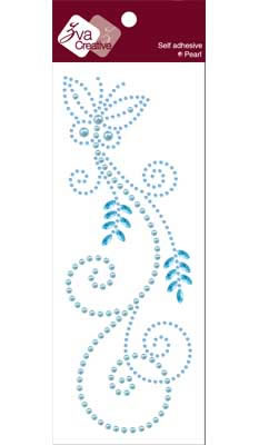 Zva Creative - Fancy Butterfly Pearl/Crystal - Soft Blue  (sold in 3's)