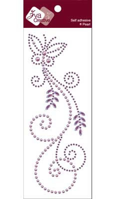 Zva Creative - Fancy Butterfly Pearl/Crystal - Lavender  (sold in 3's)