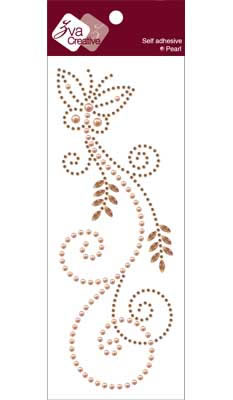 Zva Creative - Fancy Butterfly Pearl/Crystal - Peach/Champagne  (sold in 3's)