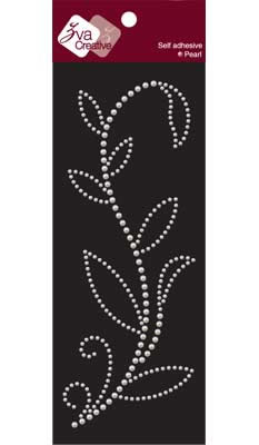 Zva Creative - Leaved Branch Pearl B - White  (sold in 3's)
