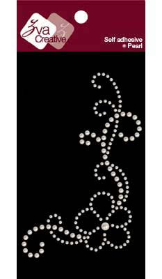 Zva Creative - Pearl Solitary Elegance - Double Corner Floral - White  (sold in 3's)