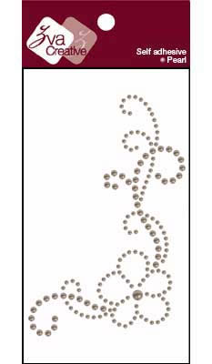 Zva Creative - Pearl Solitary Elegance - Double Corner Floral - Taupe  (sold in 3's)