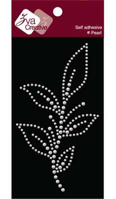 Zva Creative - Leafy Branch Pearl A - White  (sold in 3's)