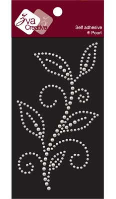 Zva Creative - Leafy Branch Pearl B - White  (sold in 3's)