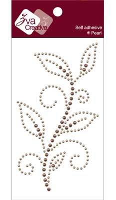Zva Creative - Leafy Branch Pearl B - Taupe/Chocolate  (sold in 3's)