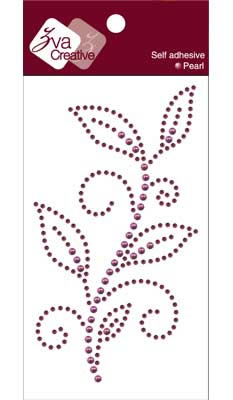 Zva Creative - Leafy Branch Pearl B - GrapePearl/LavenderCrystal  (sold in 3's)