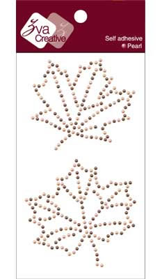 Zva Creative - Maple Leaves Pearl - Taupe/Choclate  (sold in 3's)