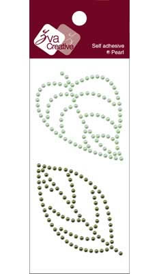 Zva Creative - Leaves Pearl - Lime/Olive  (sold in 3's)