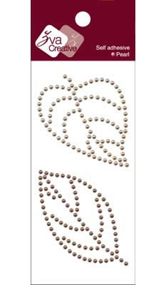 Zva Creative - Leaves Pearl - Taupe/Chocolate  (sold in 3's)