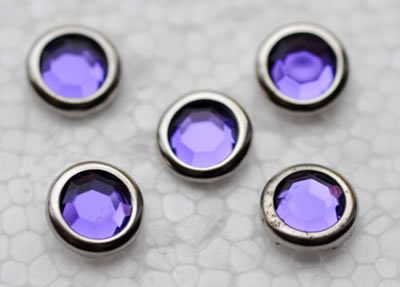 Aussie Scrap Source - 8mm Rhinestone Brads - Amethyst  (pack of 100)
