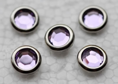 Aussie Scrap Source - 8mm Rhinestone Brads - Heliotrope  (pack of 100)