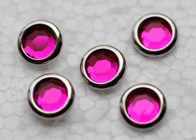 Aussie Scrap Source - 8mm Rhinestone Brads - Fuchsia  (pack of 100)