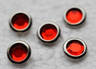 Aussie Scrap Source - 8mm Rhinestone Brads - Ruby  (pack of 100)