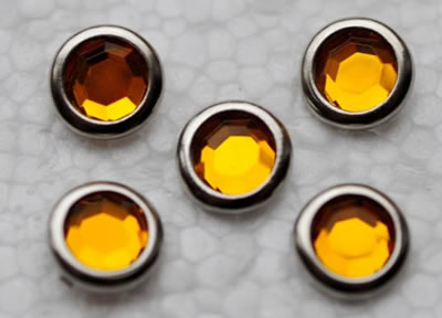 Aussie Scrap Source - 8mm Rhinestone Brads - Saffron  (pack of 100)