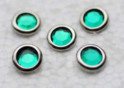 Aussie Scrap Source - 8mm Rhinestone Brads - Jade  (pack of 100)