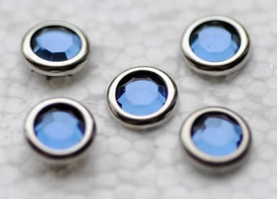 Aussie Scrap Source - 8mm Rhinestone Brads - Steel Blue  (pack of 100)