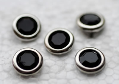 Aussie Scrap Source - 8mm Rhinestone Brads - Onyx  (pack of 100)